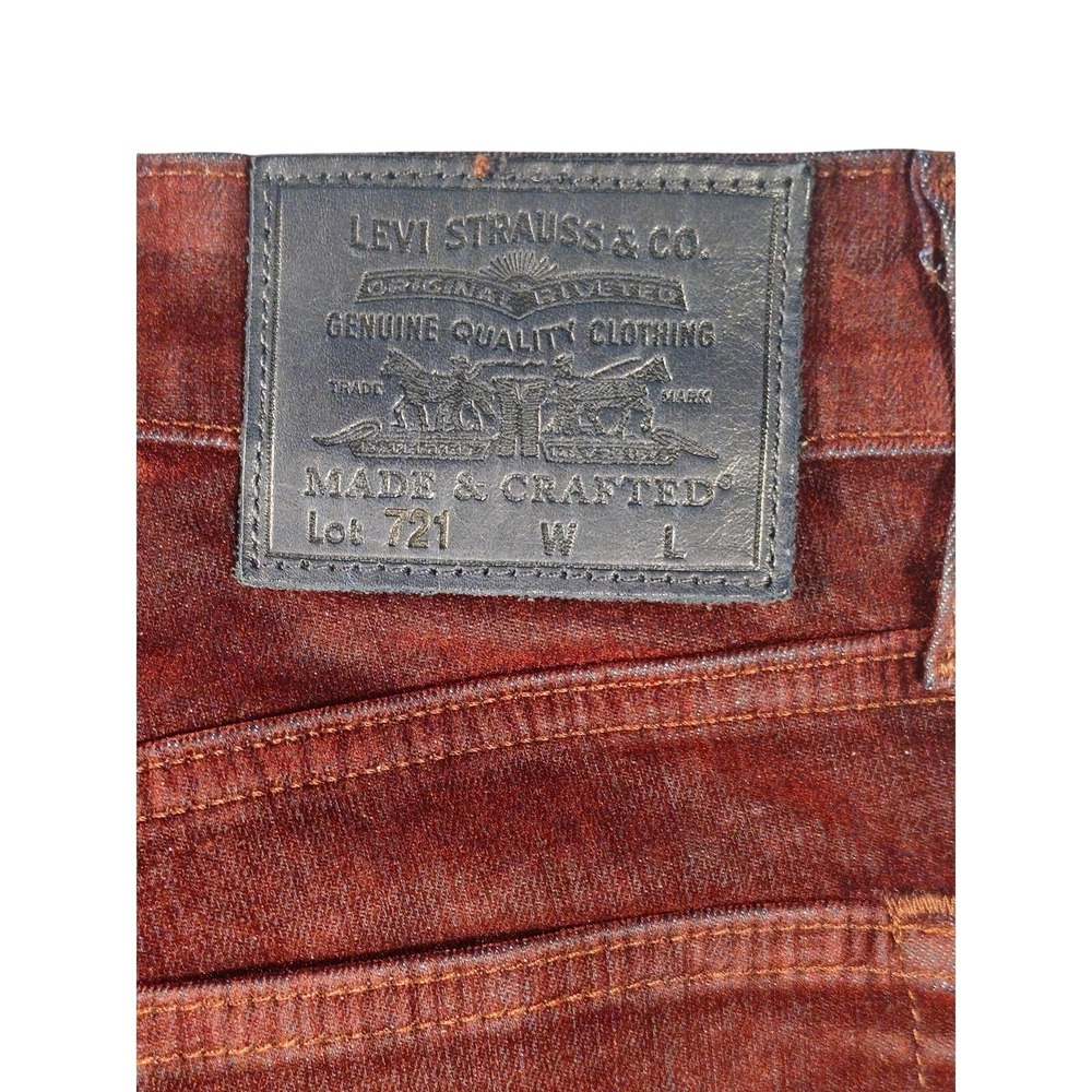 Levi's Made & Crafted Red Velvet 721 Jeans Size 26 Women's RARE - Picture 9 of 9